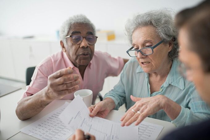 couple reviewing their finances