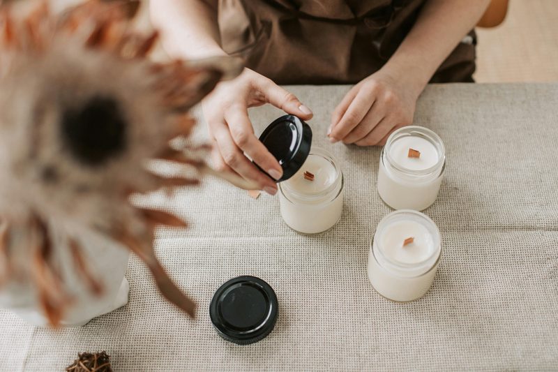 person making candles