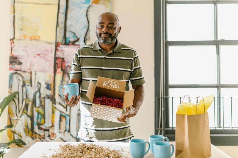 man with ceramic business