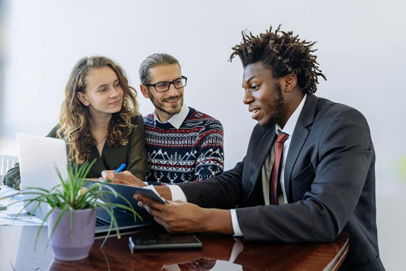 couple meeting with a financial advisor