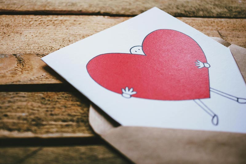 small valentine's day card in envelope