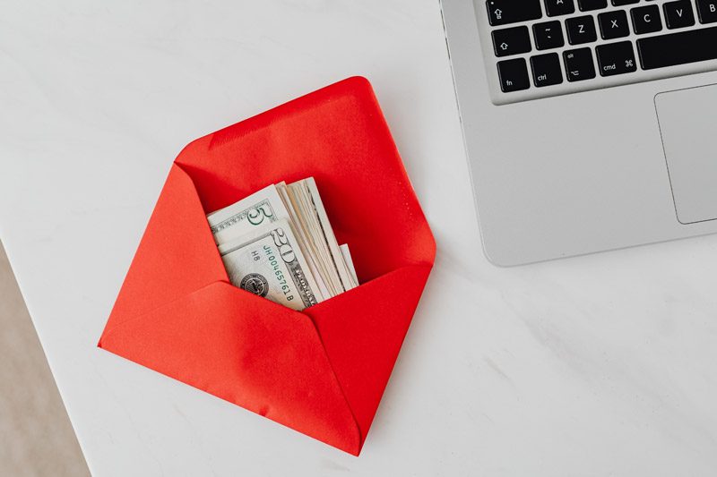 cash in a red envelope